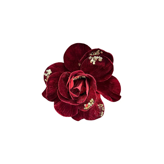 Rosa vinotinto con lentejuelas
