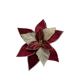 Flor vinotinto con petalos escarchados