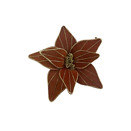 Flor navideña cafe con dorado