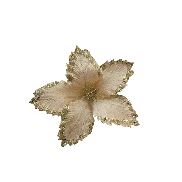 Flor dorada puntas escarchadas