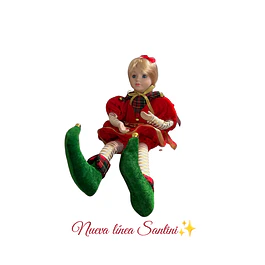 Muñeca coleccionable roja con verde
