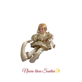 Muñeca coleccionable dorado con beige