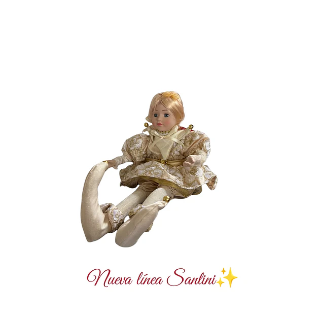 Muñeca coleccionable dorado con beige