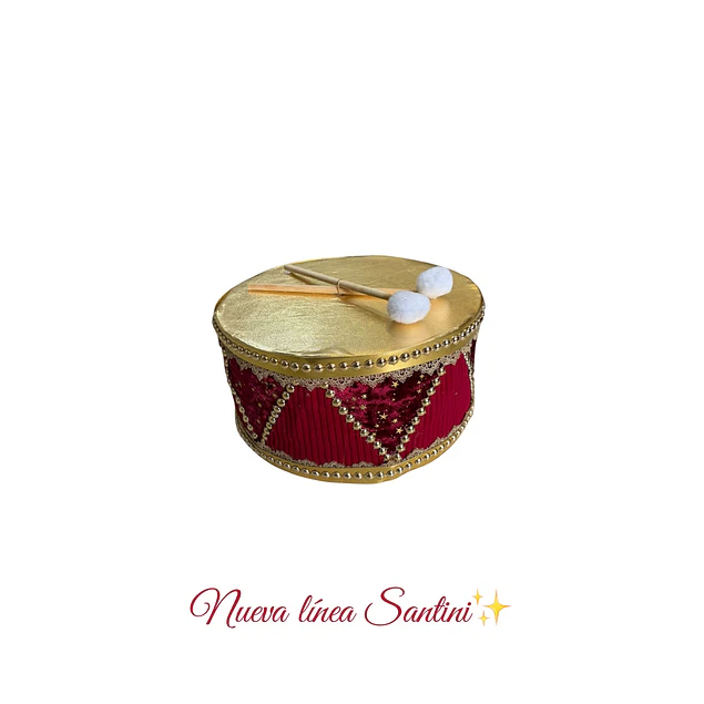 Tambor Santini vinotinto con dorado
