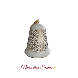 Campana blanca con dorado Santini