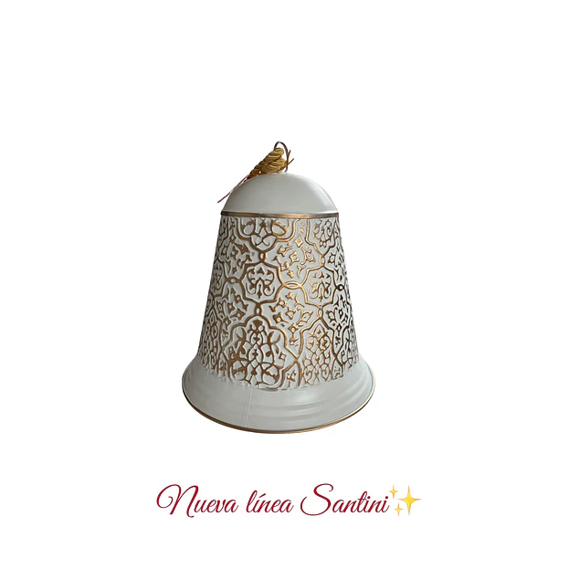 Campana blanca con dorado Santini