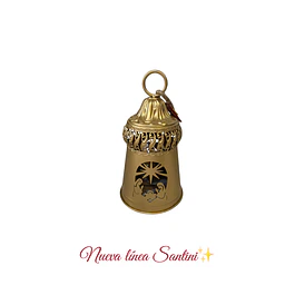 Campana dorada con pesebre tallado Santini