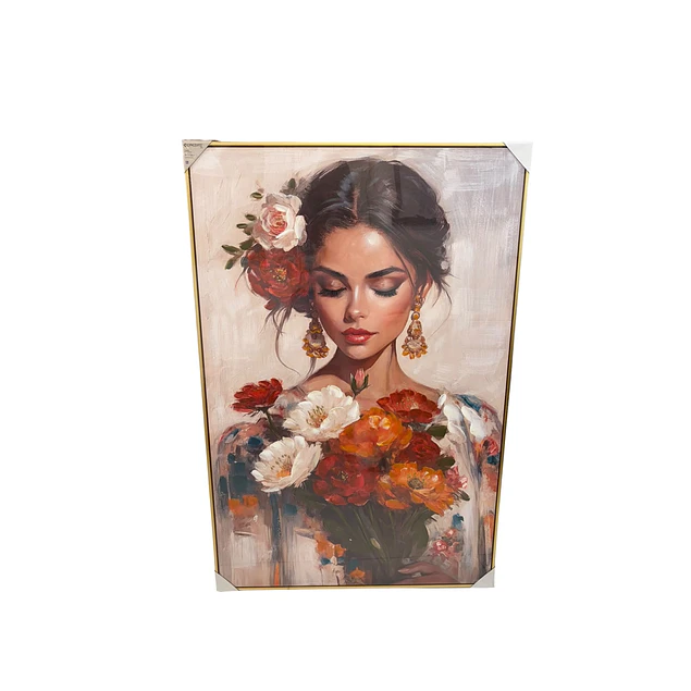 Cuadro mujer con flores