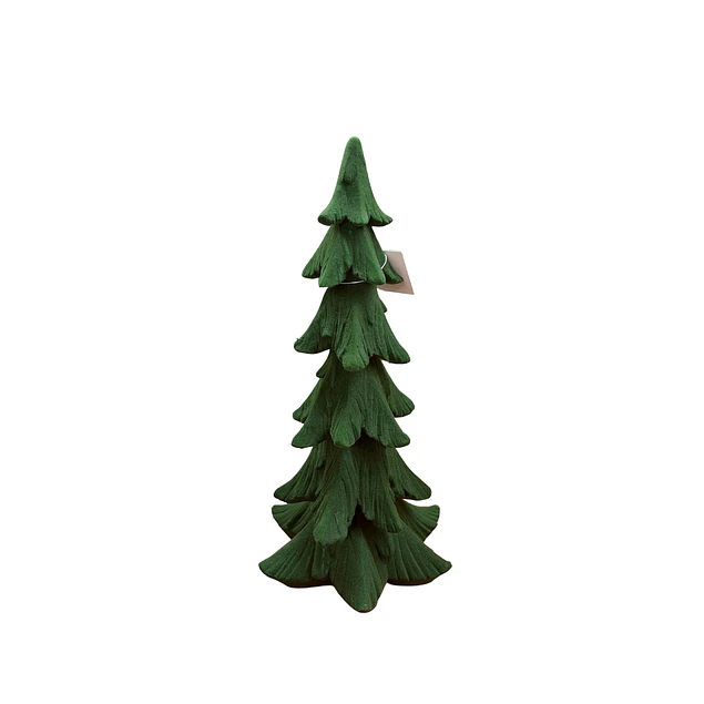 árbol navideño gamuzado verde grande