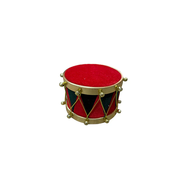 Tambor gamuzado rojo con verde