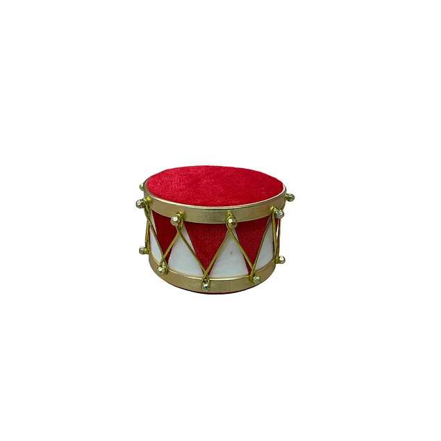 Tambor gamuzado rojo con blanco