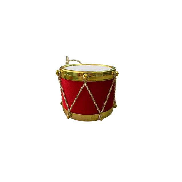 Tambor cubierto gamuzado verde dorado con rojo mediano