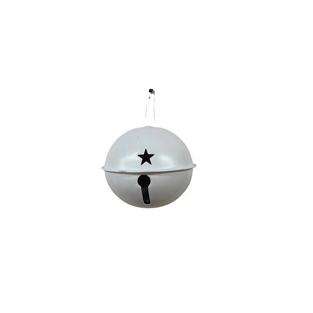 Cascabel metálico blanco 10 cms