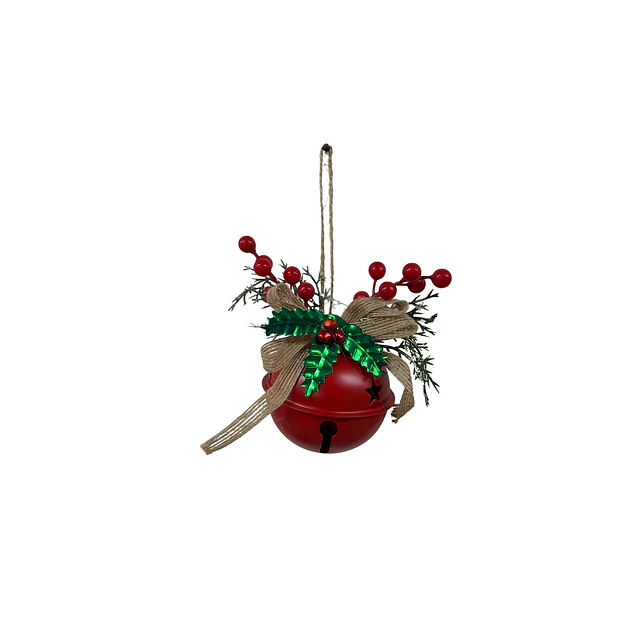 Cascabel rojo 8 cm con decoración