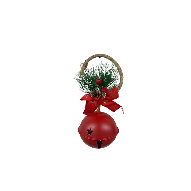 Cascabel rojo 10 cm con decoración