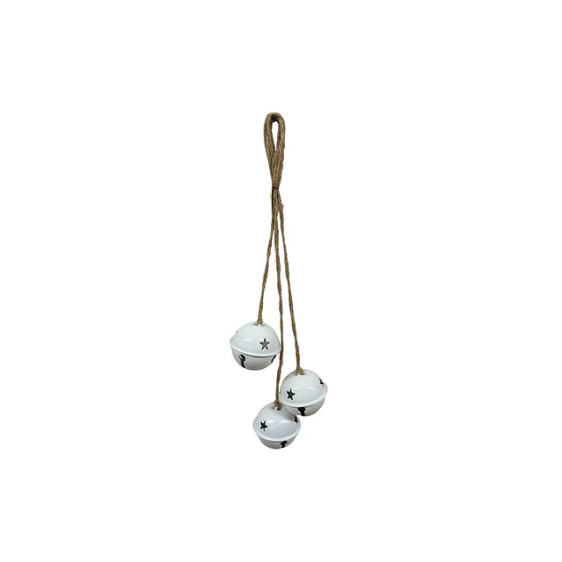 Set x 3 cascabeles 6 cms blancos