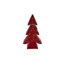 árbol decorativo latón rojo con dorado mediano