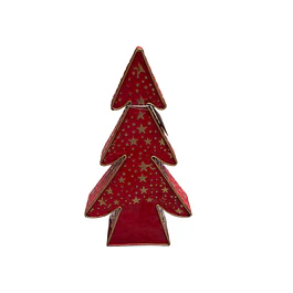 árbol decorativo latón rojo con dorado grande