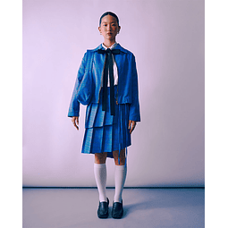 Falda asimetrica azul