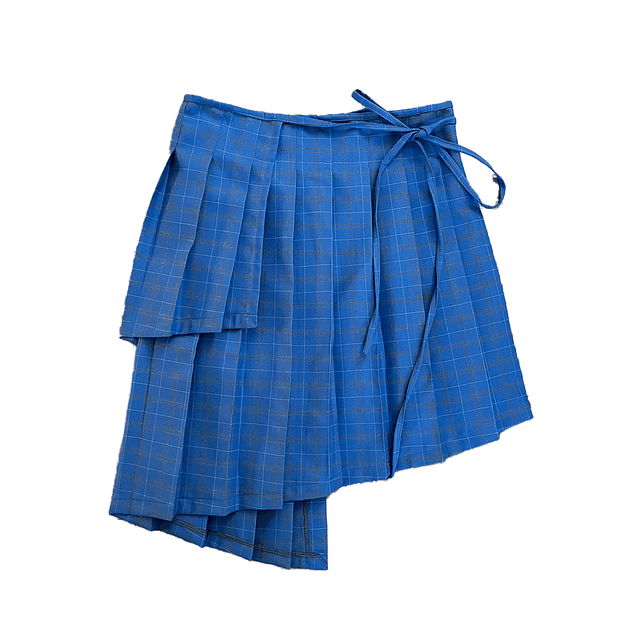 Falda asimetrica azul
