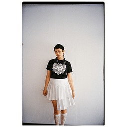 Falda asimétrica blanca