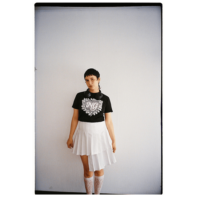 Falda asimétrica blanca