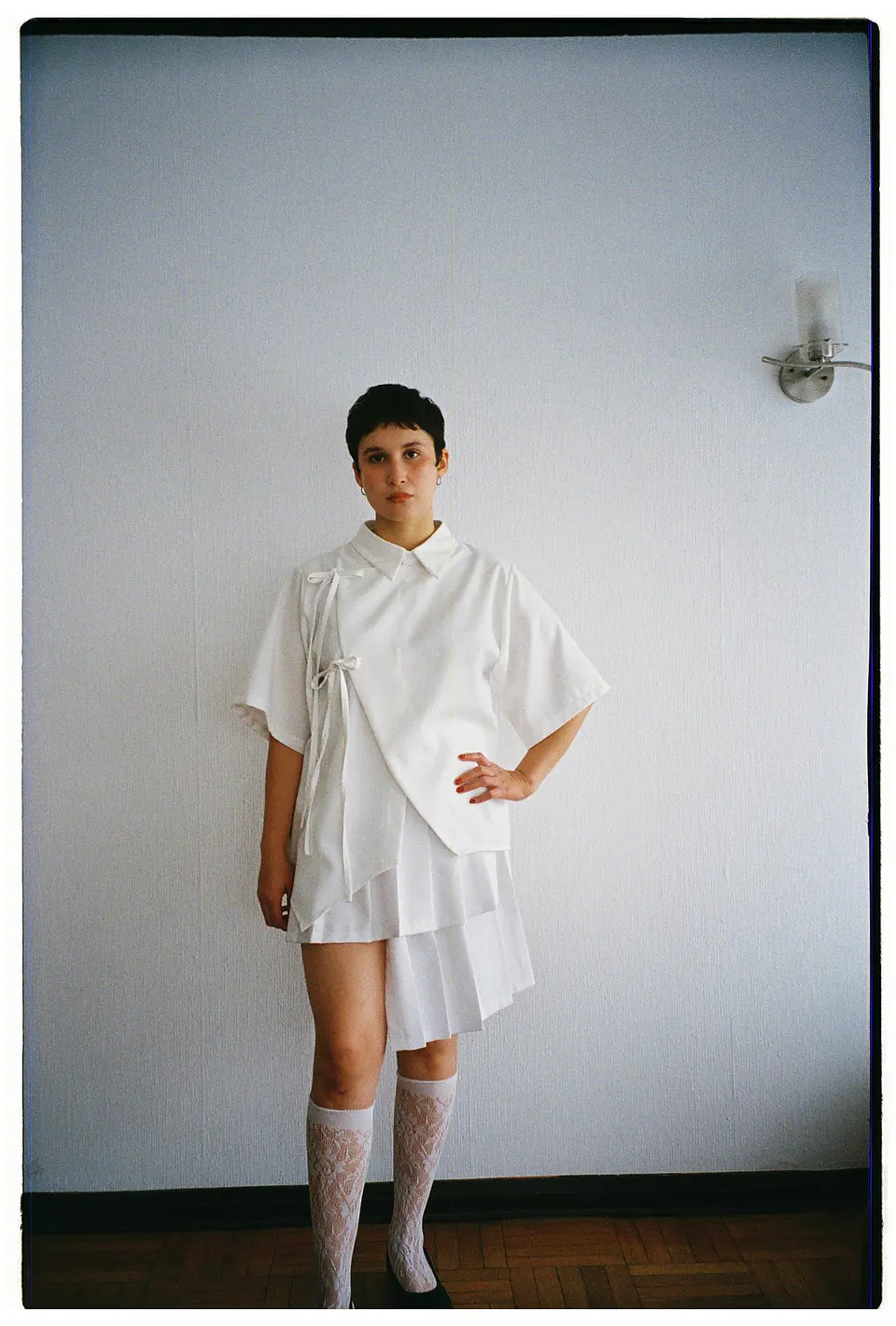 Falda asimétrica blanca 4