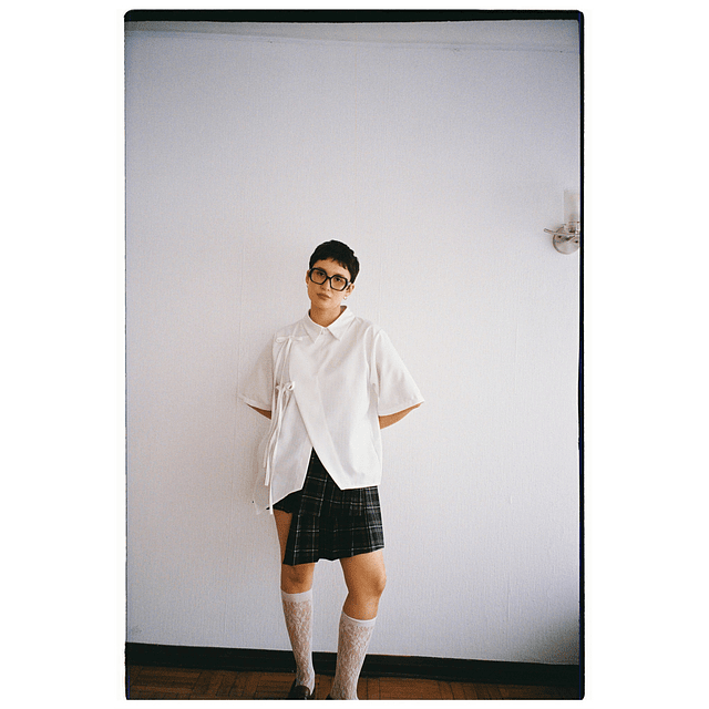 Falda asimétrica escosesa 