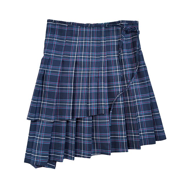 Falda asimétrica escosesa 