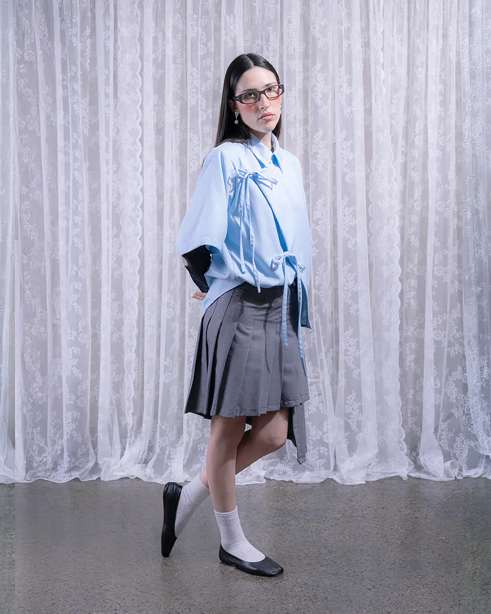 Falda asimétrica gris 1