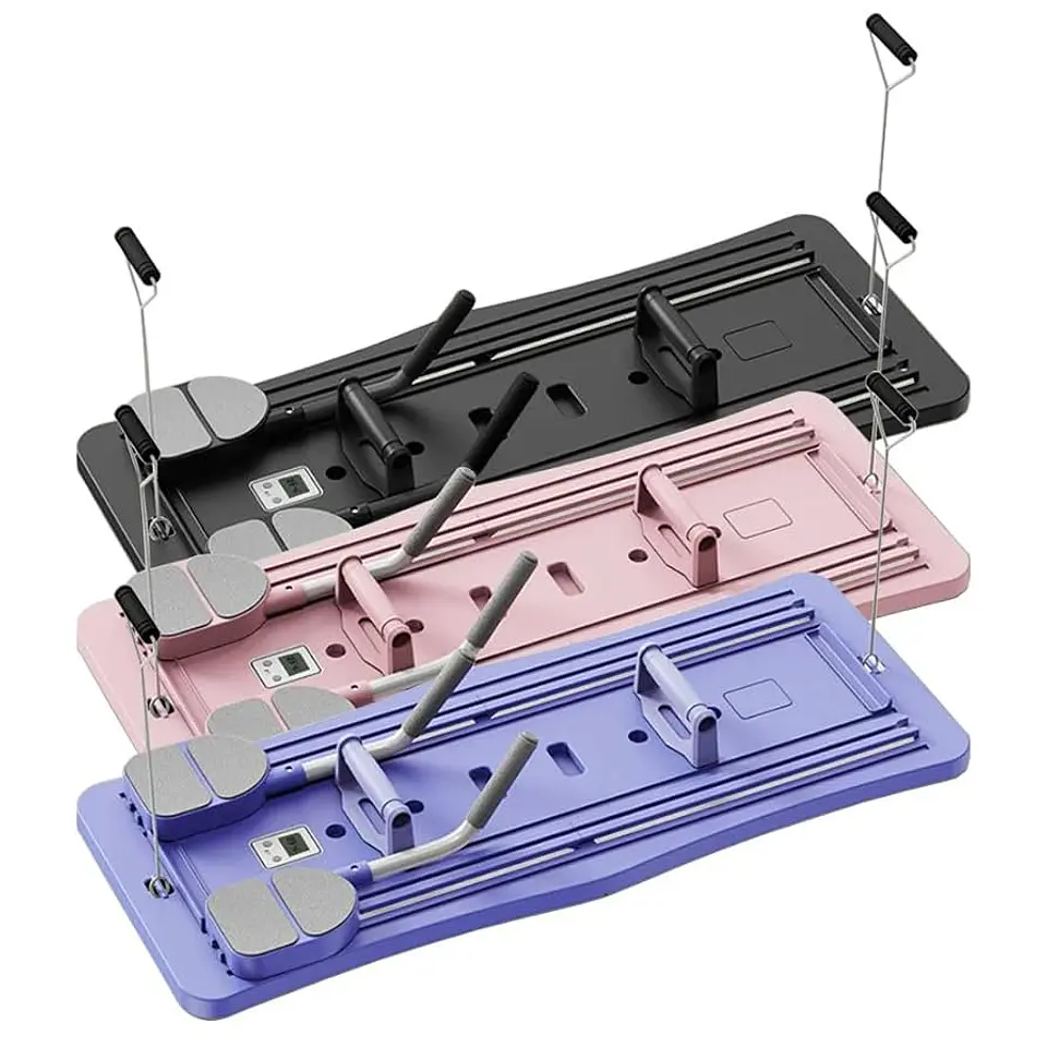 EQUIPO DE PILATES MULTIUSOS, TABLA DE EJERCICIOS ABDOMINALES PLEGABLE PARA GIMNASIO EN CASA, SET DE REFORMER DE PILATES CON TEMPORIZADOR 1