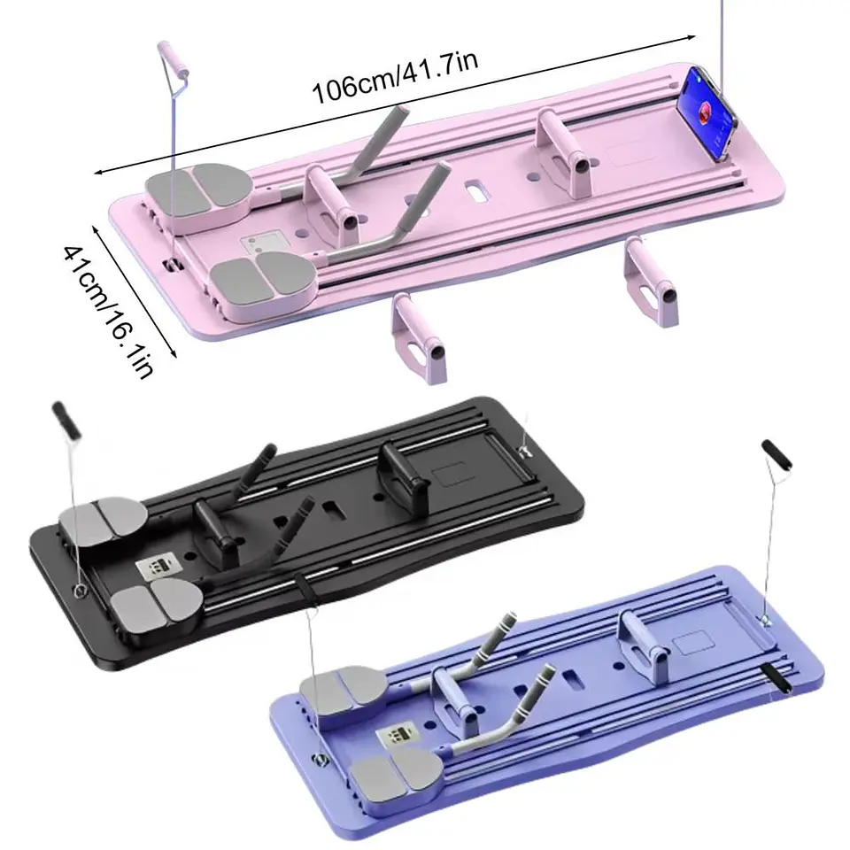 EQUIPO DE PILATES MULTIUSOS, TABLA DE EJERCICIOS ABDOMINALES PLEGABLE PARA GIMNASIO EN CASA, SET DE REFORMER DE PILATES CON TEMPORIZADOR 2