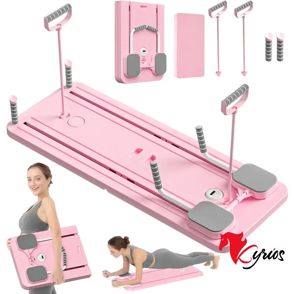 EQUIPO DE PILATES MULTIUSOS, TABLA DE EJERCICIOS ABDOMINALES PLEGABLE PARA GIMNASIO EN CASA, SET DE REFORMER DE PILATES CON TEMPORIZADOR 3