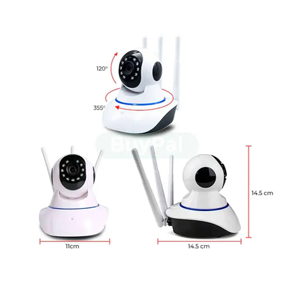 CAMARA DE SEGURIDAD 3 ANTENAS HD VISION NOCTURNA WIFI 4