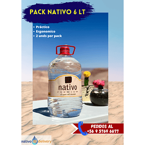 Pack Agua Purificada Nativo Sin Gas 6lt