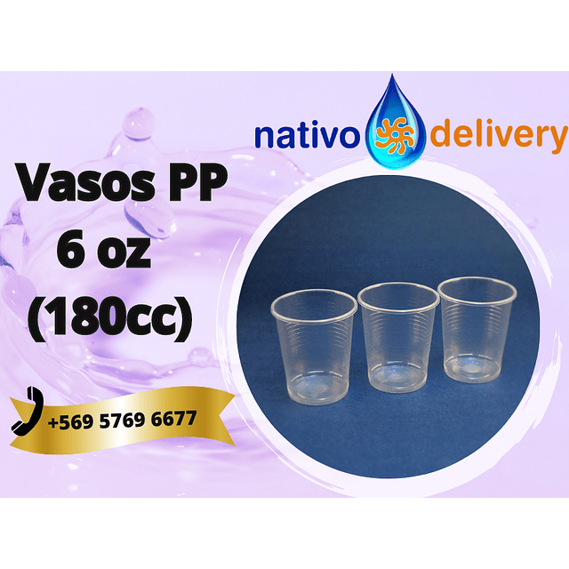 Vasos Transparentes 6 oz