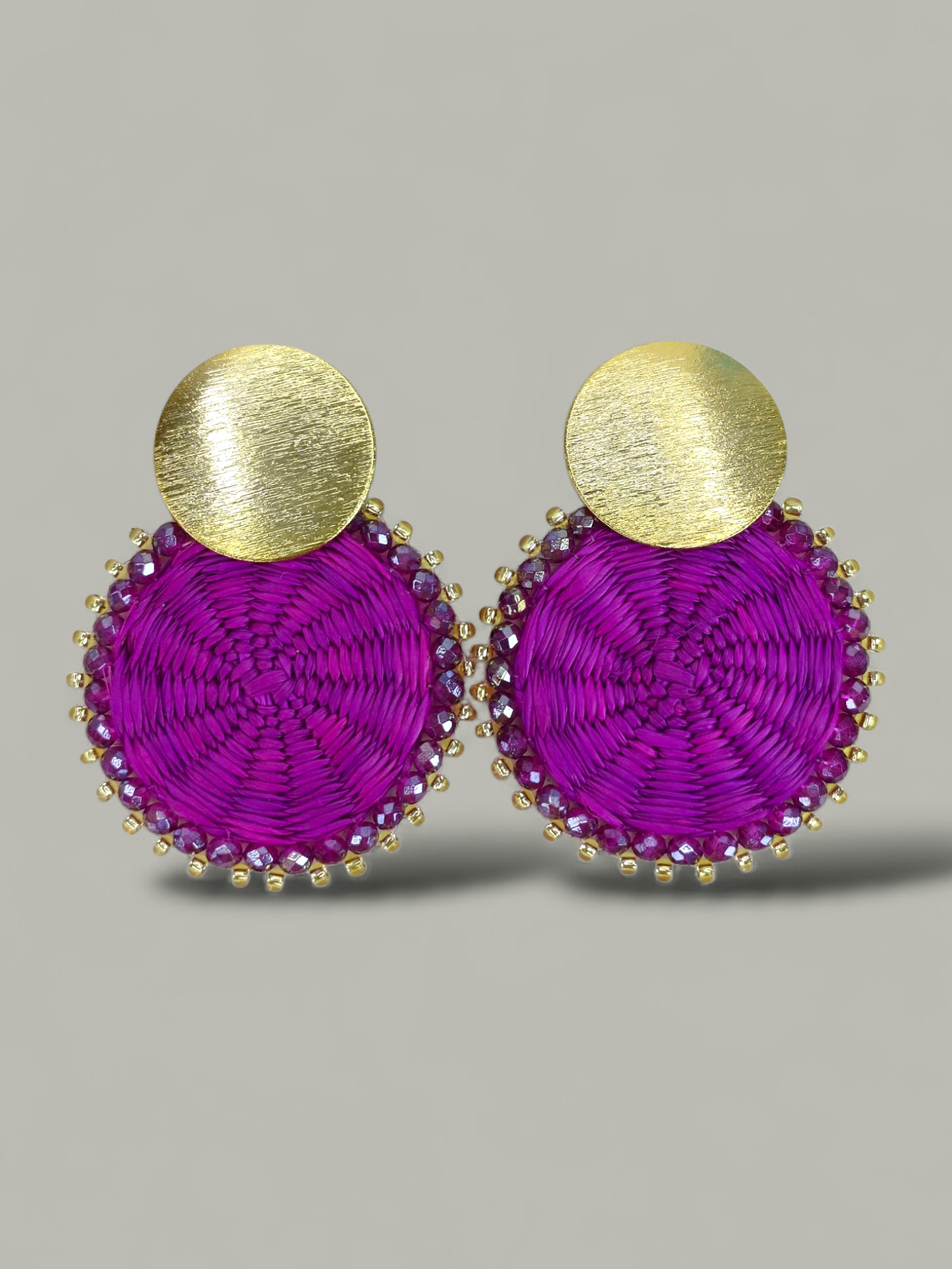 Arete Mini Iraca tejido 1