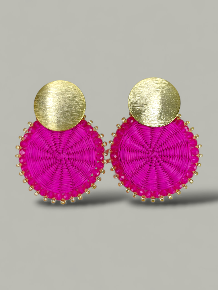 Arete Mini Iraca tejido 4