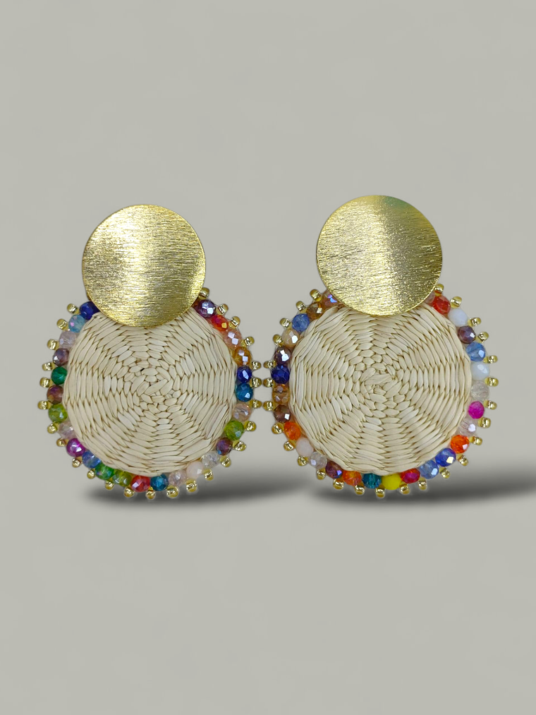 Arete Mini Iraca tejido 7