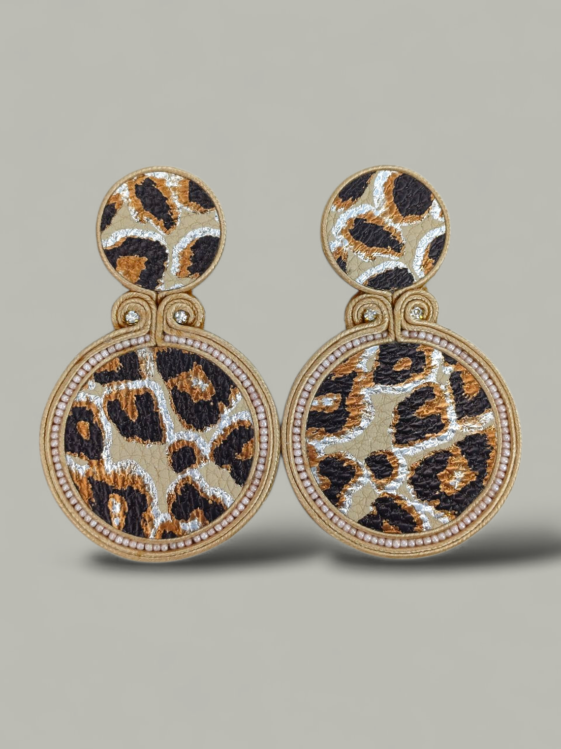 Maxi Arete Animal Print Doble 8