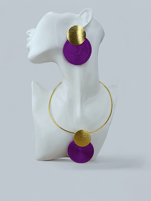 Set Aretes y Gargantilla Soutache