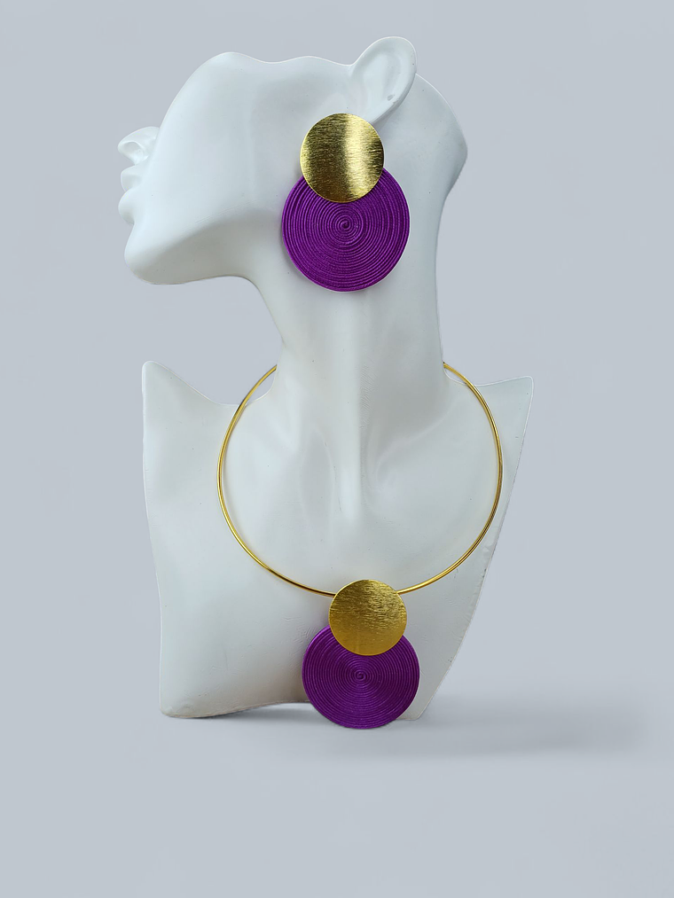 Set Aretes y Gargantilla Soutache 1