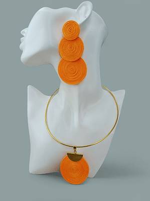 Set Aretes y Gargantilla Soutache