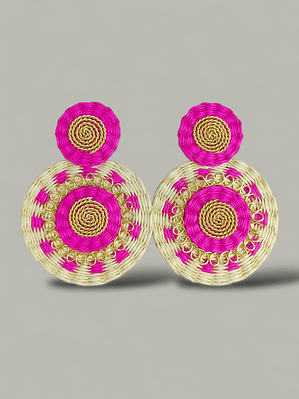 Maxi Arete Iraca Tejido Alambrismo