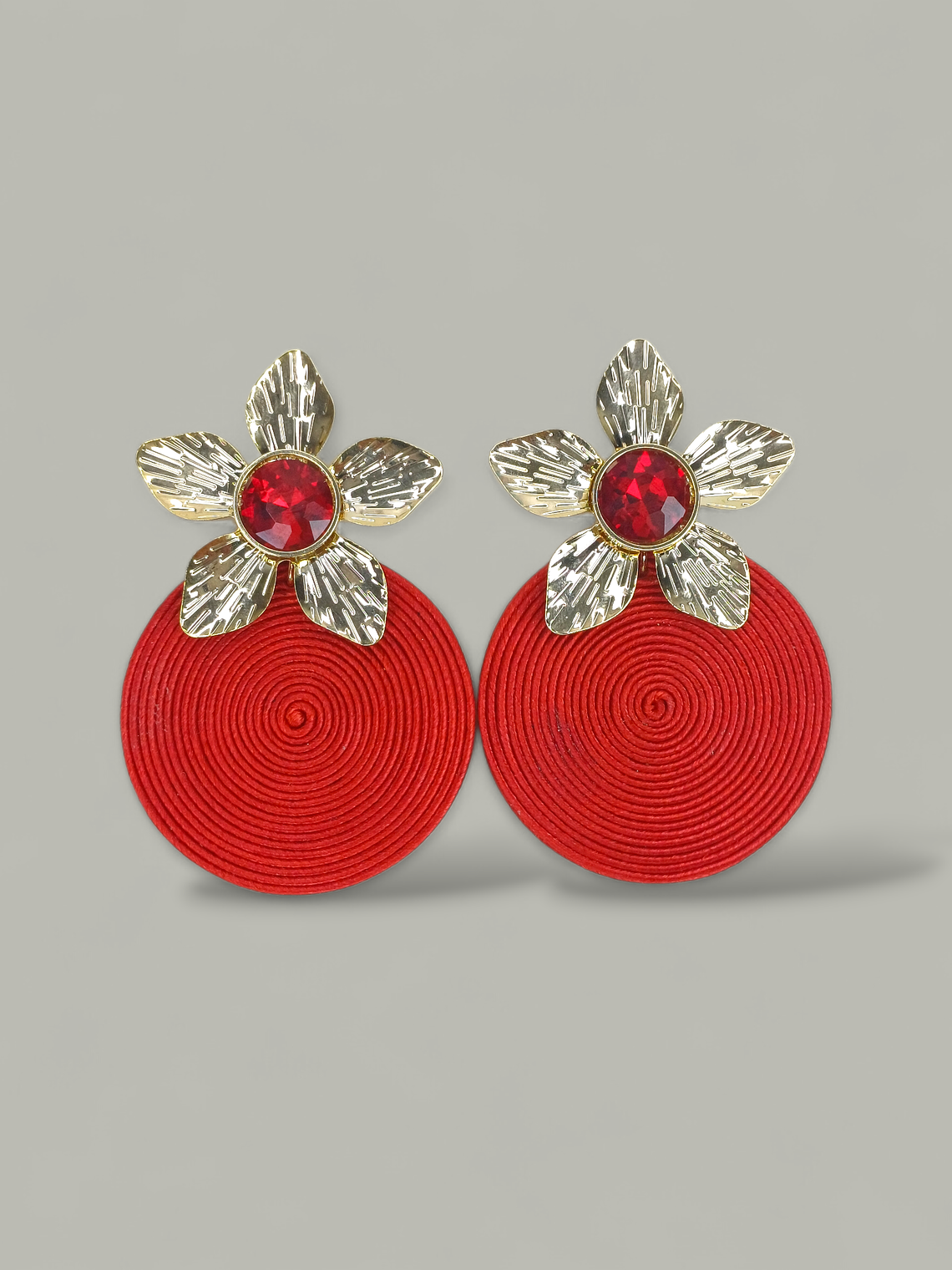 Arete Soutache flor cristal 2