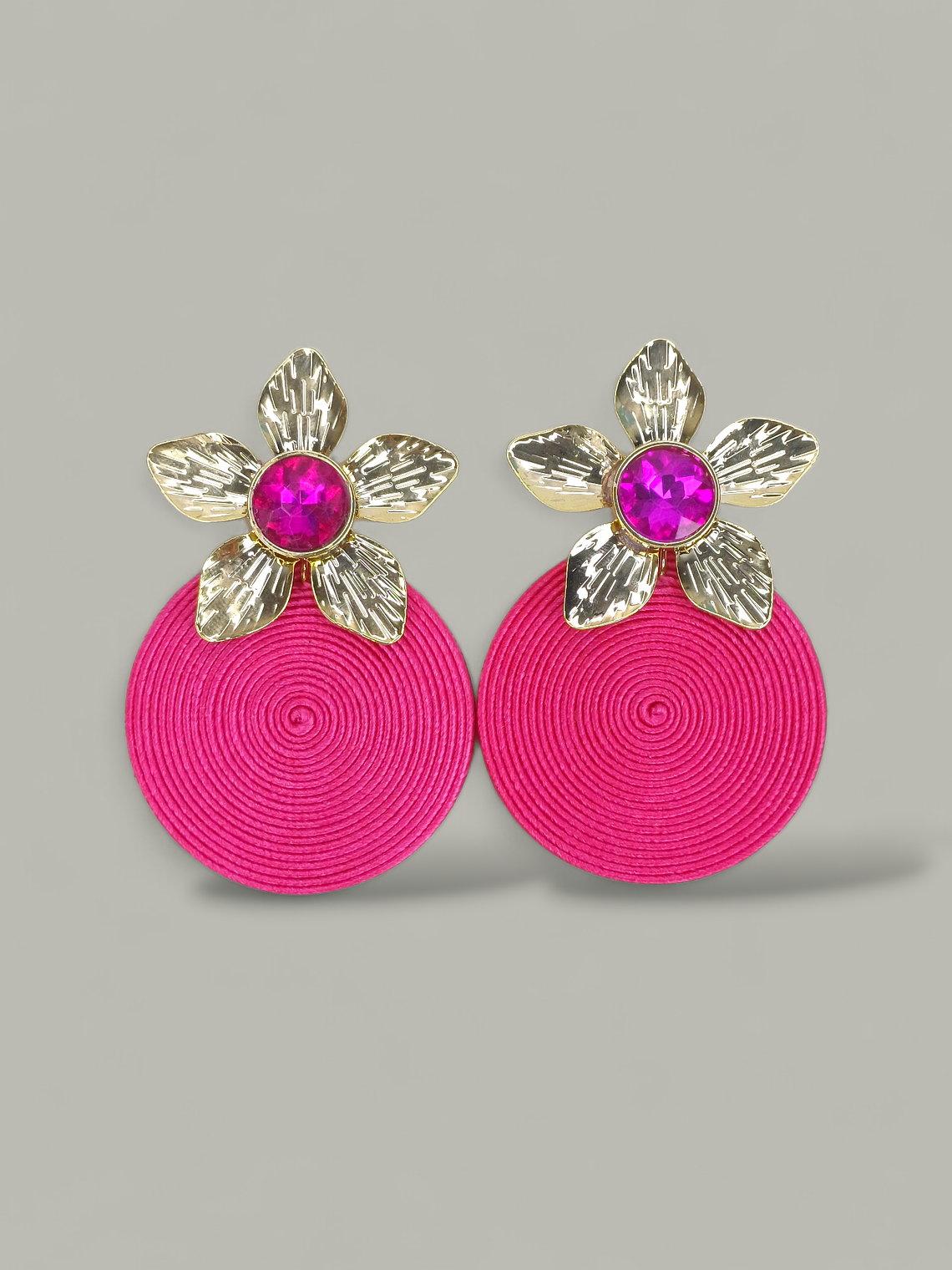 Arete Soutache flor cristal 3