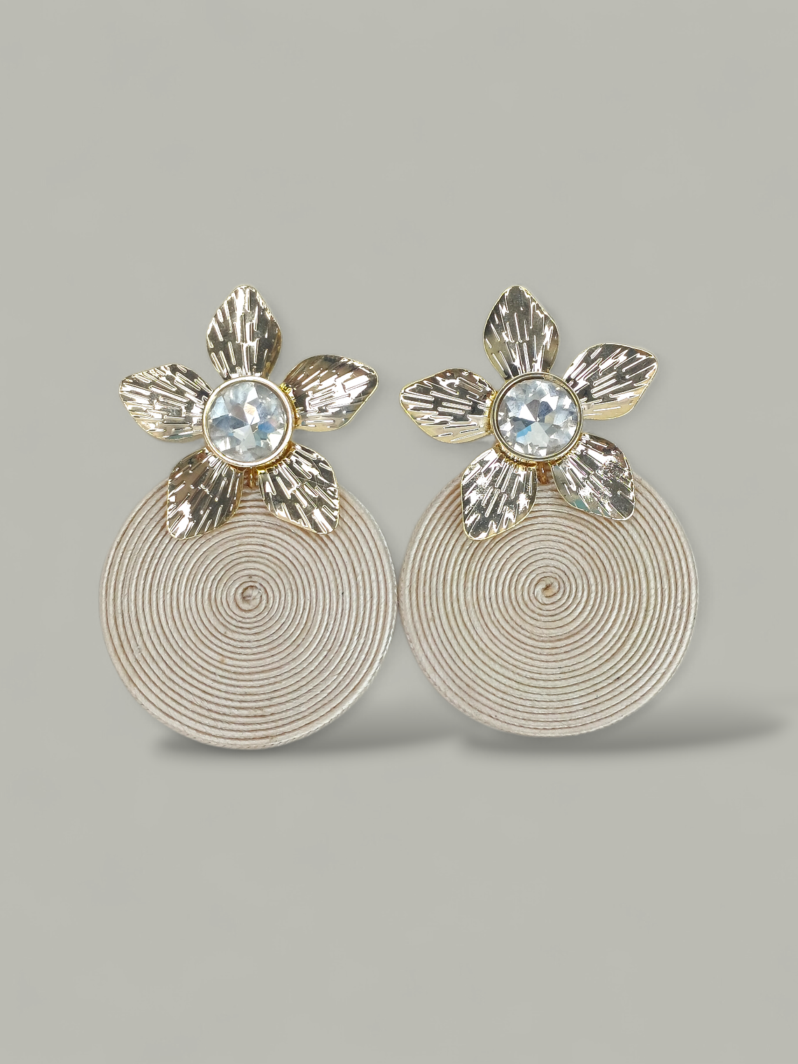 Arete Soutache flor cristal 4