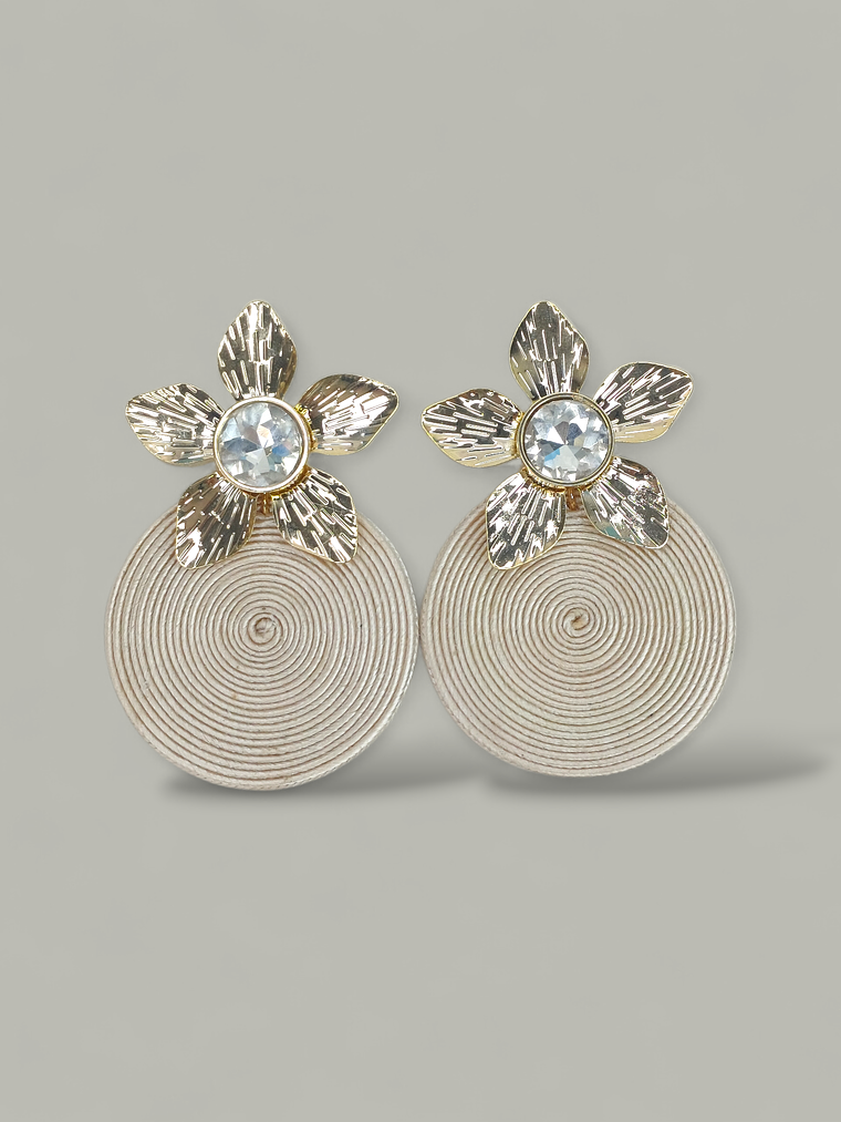 Arete Soutache flor cristal 4