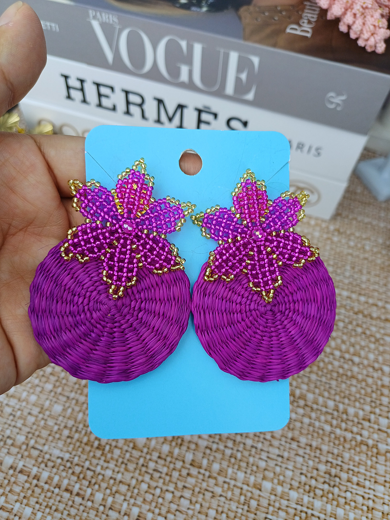 Maxi Arete Flor tejida 3