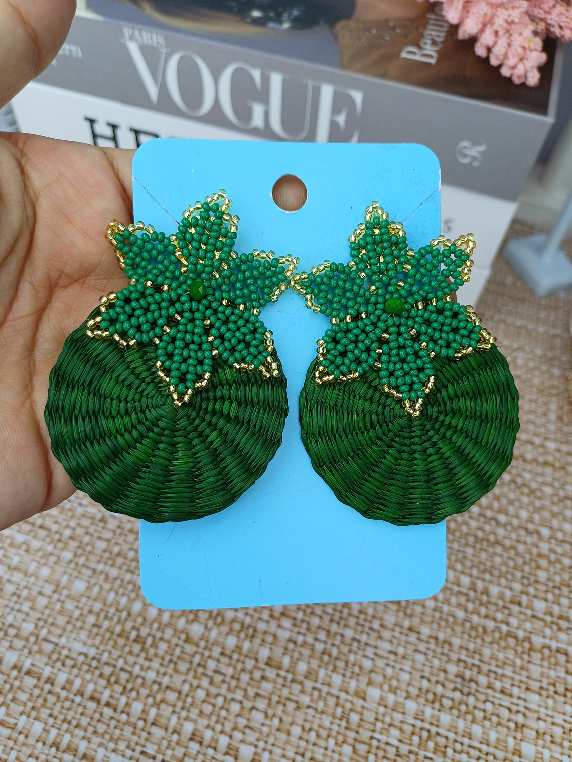 Maxi Arete Flor tejida 4